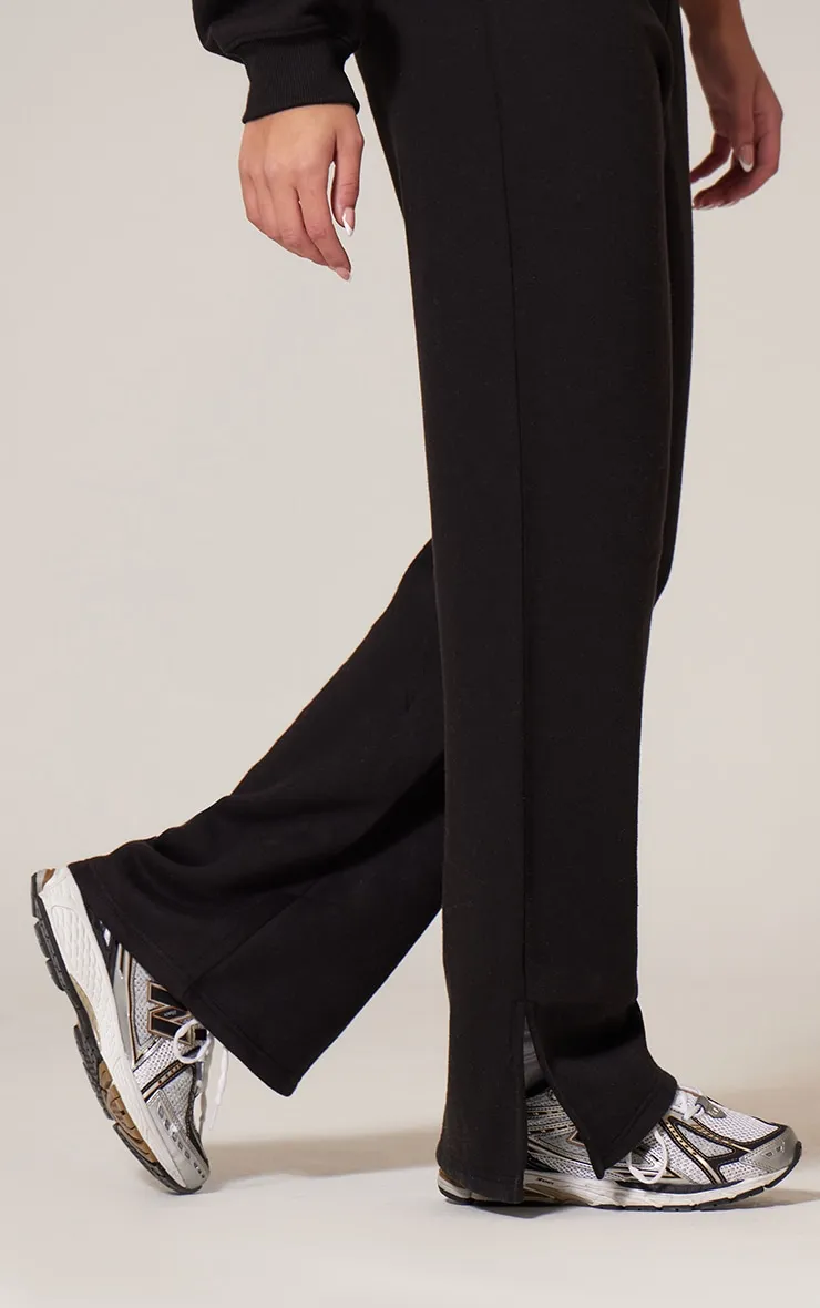 Black Flared Split Hem Joggers sold by Pretty Little Thing product image thumbnail 4