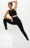 PRETTYLITTLETHING Black Textured Rib Seamless High Waist Gym Legging sold by Pretty Little Thing