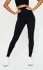 PRETTYLITTLETHING Black Textured Rib Seamless High Waist Gym Legging sold by Pretty Little Thing