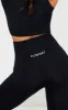 PRETTYLITTLETHING Black Textured Rib Seamless High Waist Gym Legging sold by Pretty Little Thing