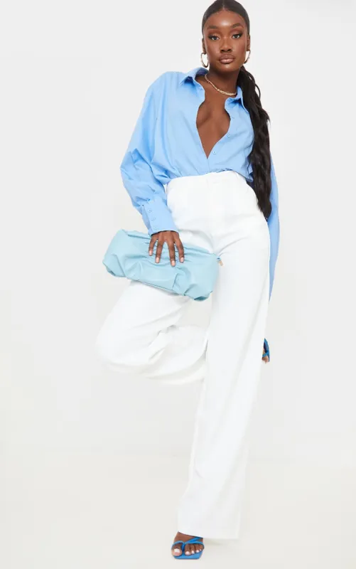 Tall White Wide Leg Dad Trousers sold by Pretty Little Thing