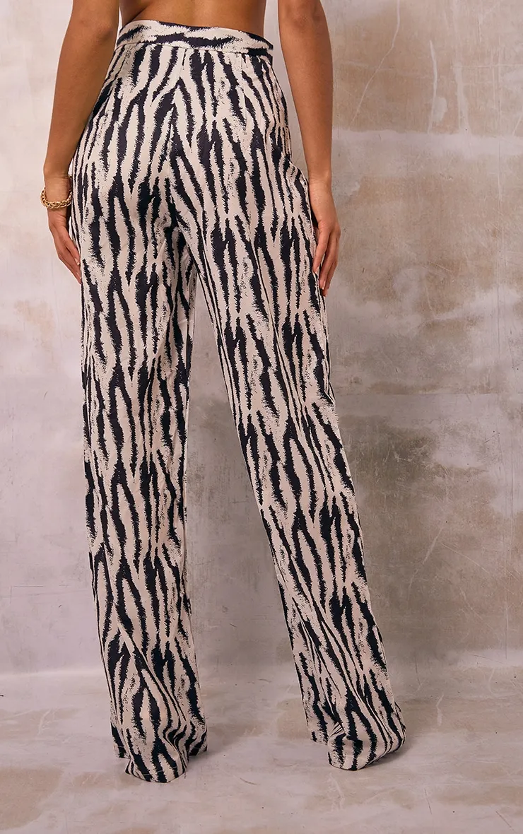 Black Zebra Print Wide Leg Trousers sold by Pretty Little Thing product image thumbnail 3