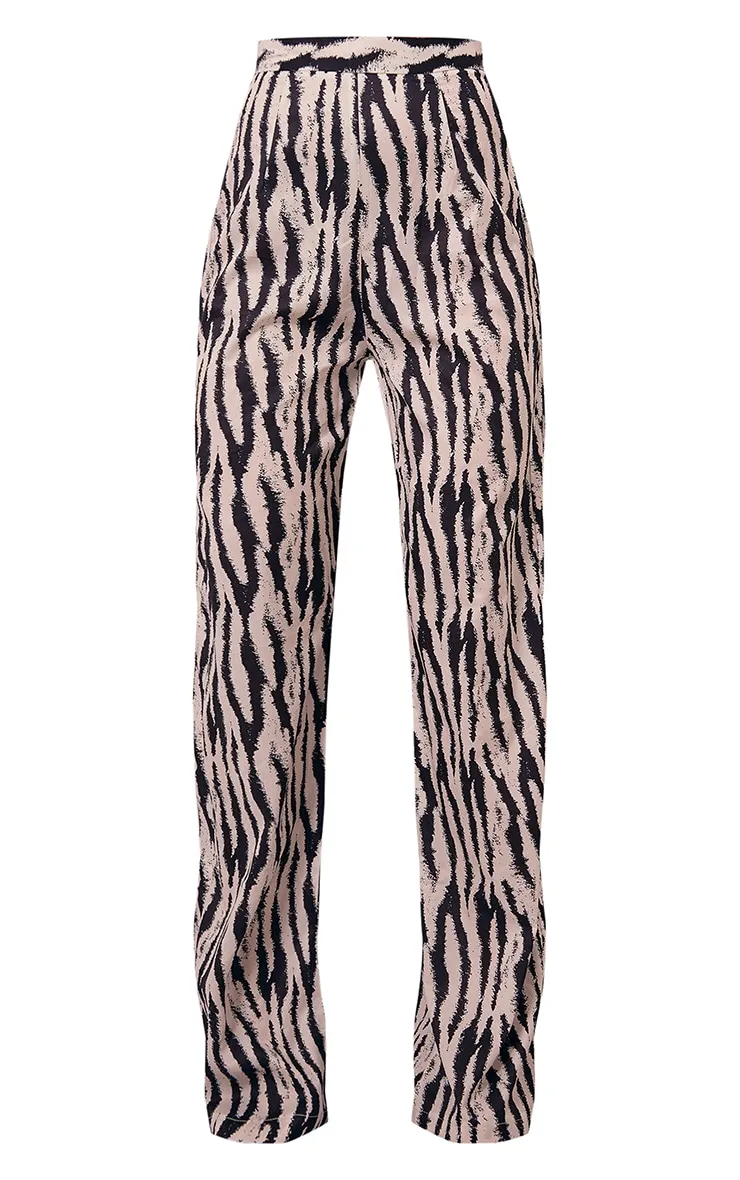 Black Zebra Print Wide Leg Trousers sold by Pretty Little Thing product image thumbnail 5