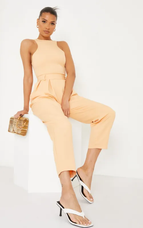 Tangerine Racer Back Pocket Detail Jumpsuit sold by Pretty Little Thing