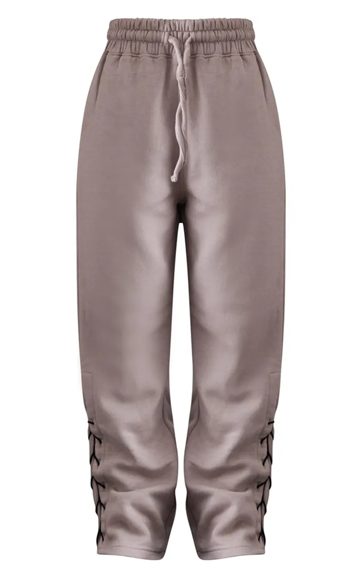 Petite Ash Grey Tie Side Detail Joggers sold by Pretty Little Thing product image thumbnail 5