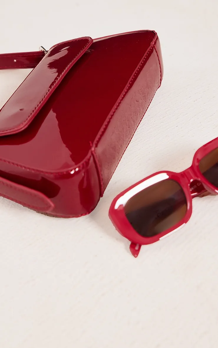 Burgundy Patent Trapeze Shoulder Bag sold by Pretty Little Thing product image thumbnail 3