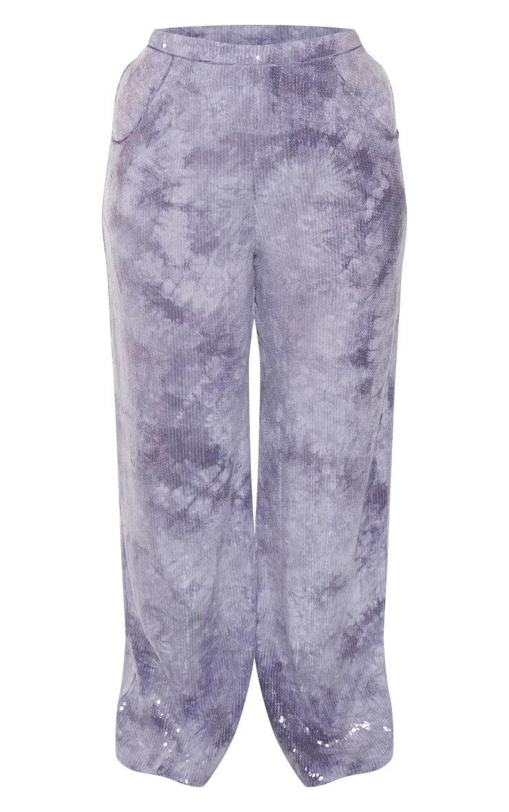 Plus Charcoal Sequin Wide Leg Trousers sold by Pretty Little Thing product image thumbnail 5
