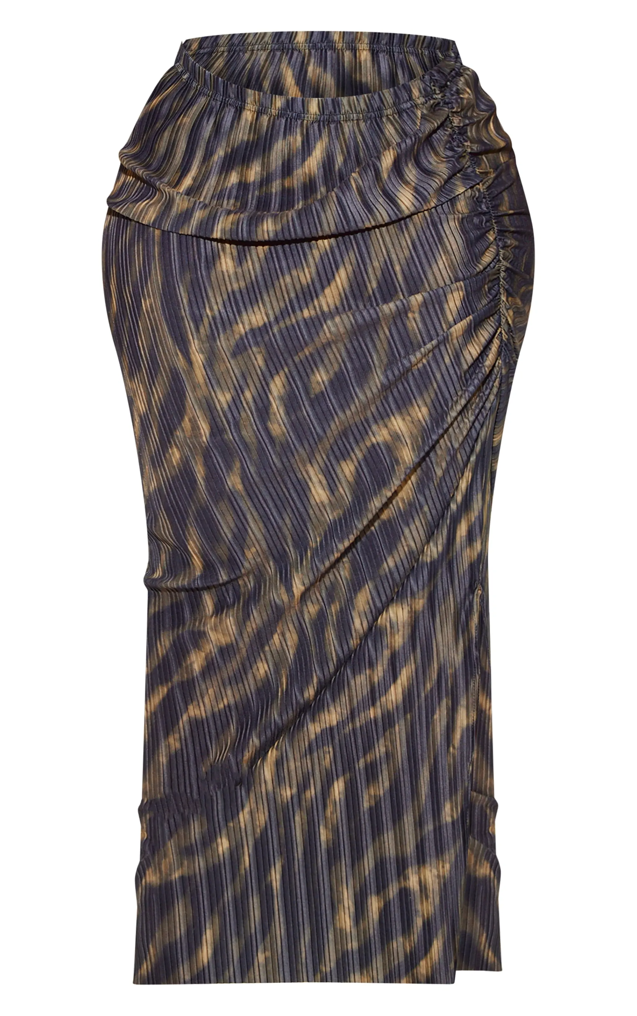 Plus Black Plisse Knot Front Maxi Skirt sold by Pretty Little Thing product image thumbnail 5