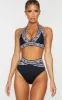 Black PRETTYLITTLETHING Strap Triangle Bikini Top sold by Pretty Little Thing