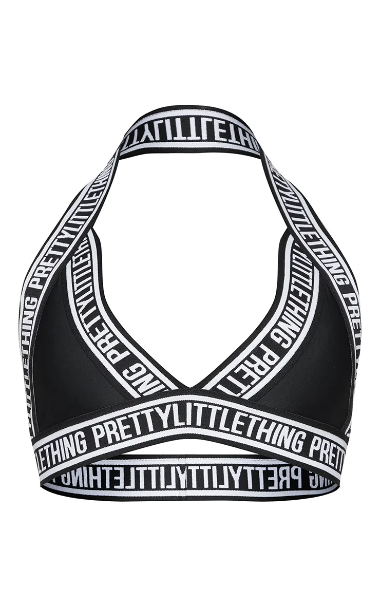 Black PRETTYLITTLETHING Strap Triangle Bikini Top sold by Pretty Little Thing product image thumbnail 5