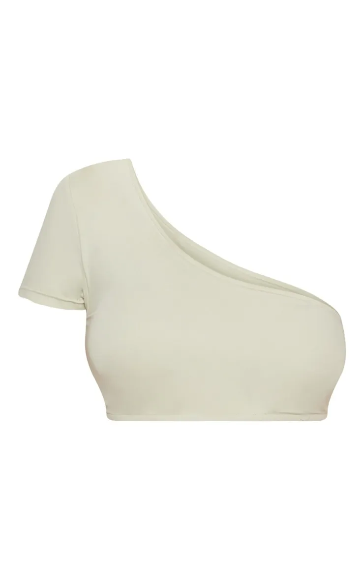 Sage Green One Shoulder Sleeve Bikini Top sold by Pretty Little Thing product image thumbnail 4