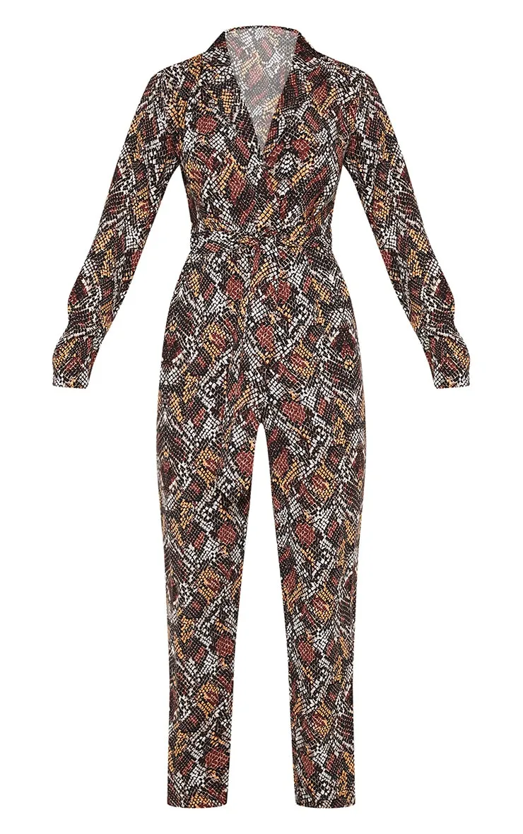Chocolate Snake Print Jumpsuit sold by Pretty Little Thing product image thumbnail 3
