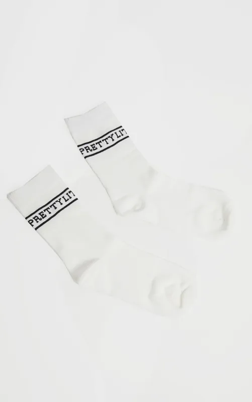 PRETTYLITTLETHING Logo White Ankle Socks sold by Pretty Little Thing