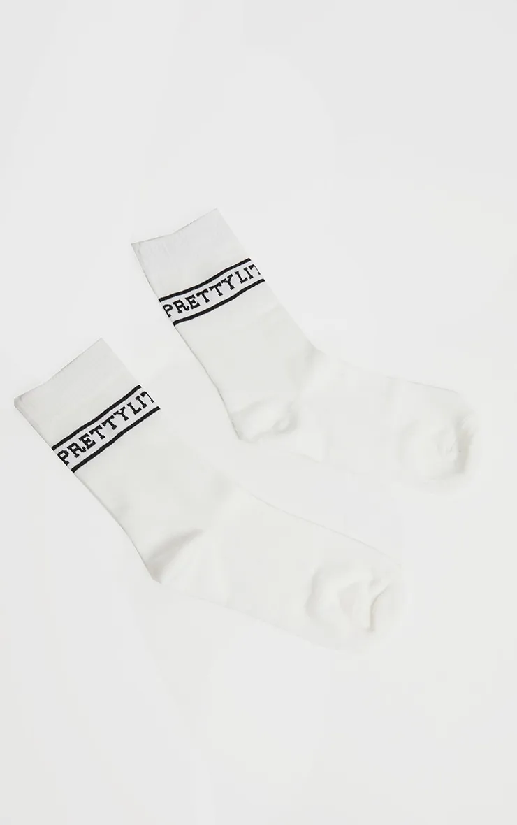 PRETTYLITTLETHING Logo White Ankle Socks sold by Pretty Little Thing