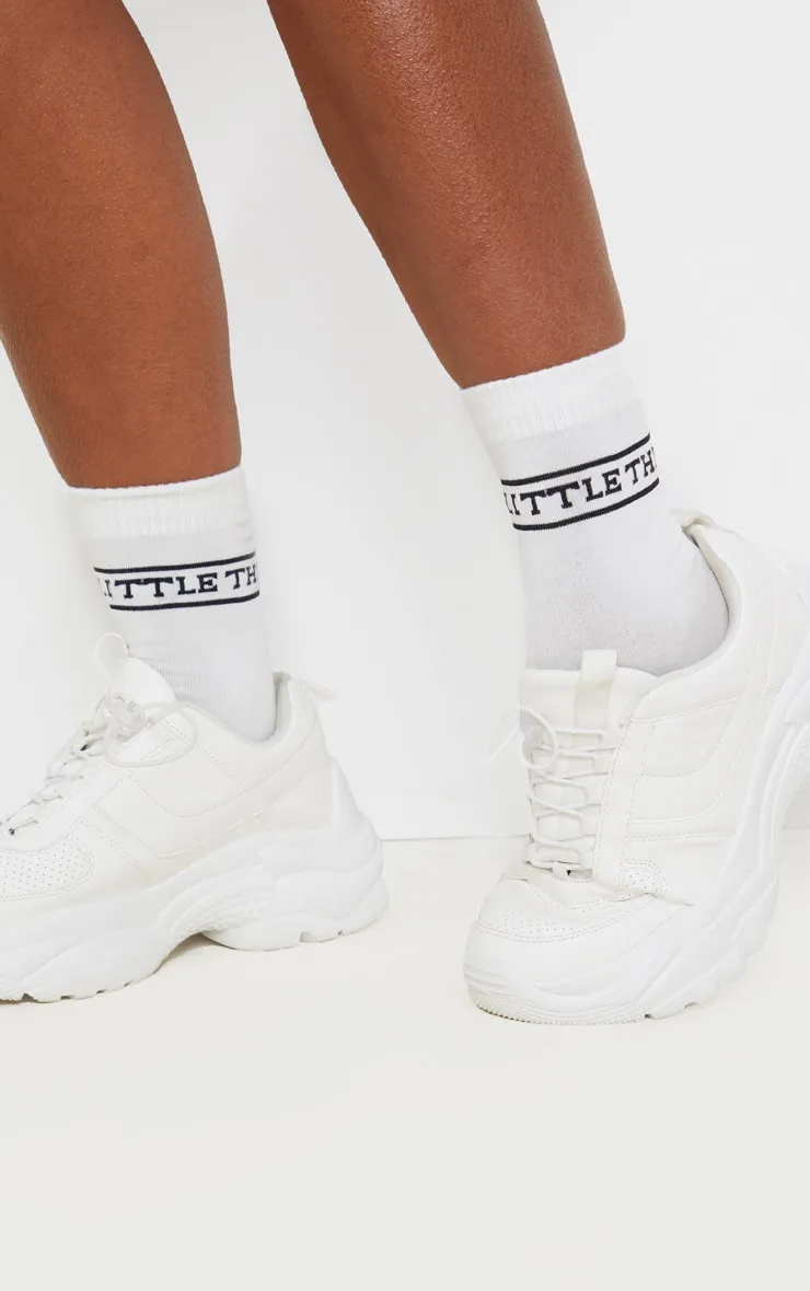PRETTYLITTLETHING Logo White Ankle Socks sold by Pretty Little Thing product image thumbnail 2