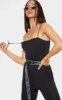 Black Basic Strappy Jumpsuit sold by Pretty Little Thing