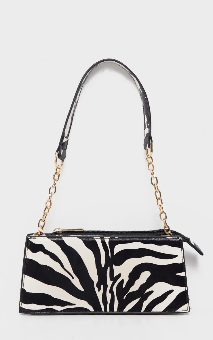 Zebra Chain Handle 90s Shoulder Bag sold by Pretty Little Thing product image thumbnail 2