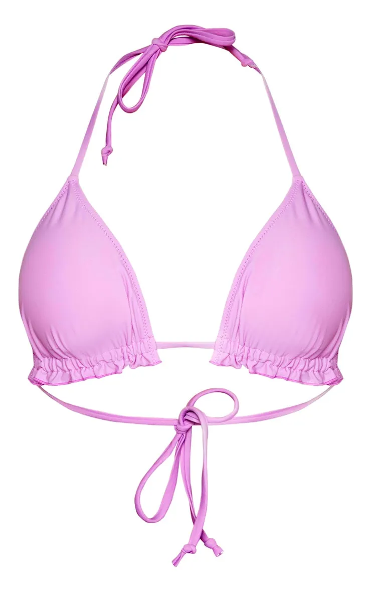 Matt Lilac Frill Edge Padded Bikini Top sold by Pretty Little Thing product image thumbnail 3