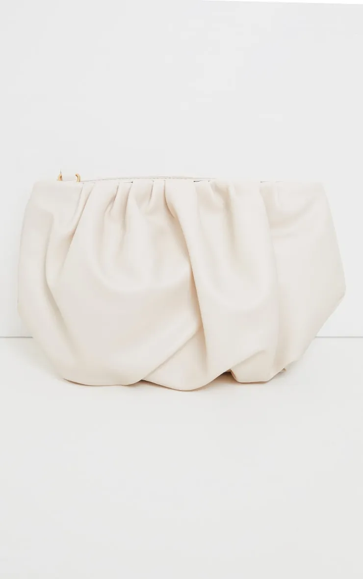 Cream Round Pleated Clutch Bag sold by Pretty Little Thing product image thumbnail 2