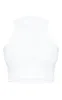 White Stretch Slinky Racer Crop Top sold by Pretty Little Thing