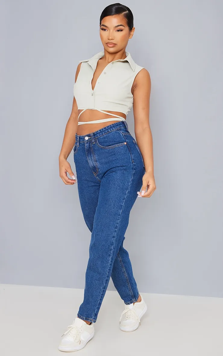 PRETTYLITTLETHING Dark Blue Mom Jeans sold by Pretty Little Thing