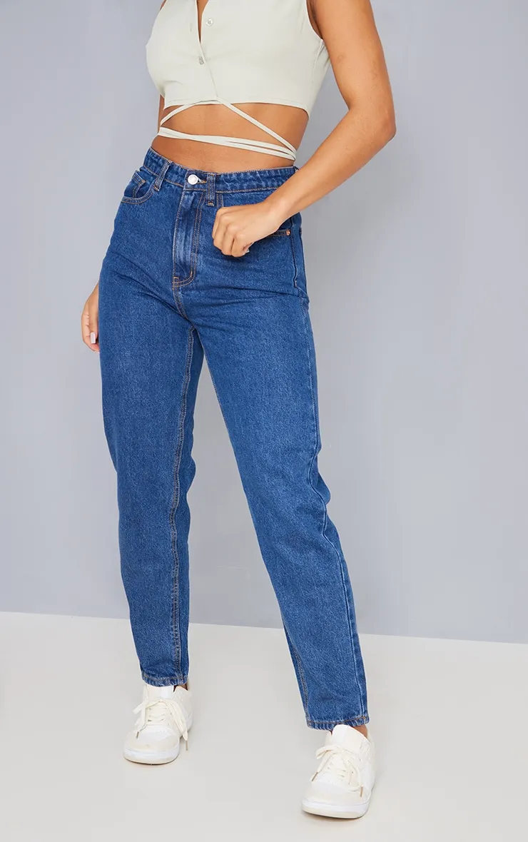 PRETTYLITTLETHING Dark Blue Mom Jeans sold by Pretty Little Thing product image thumbnail 2