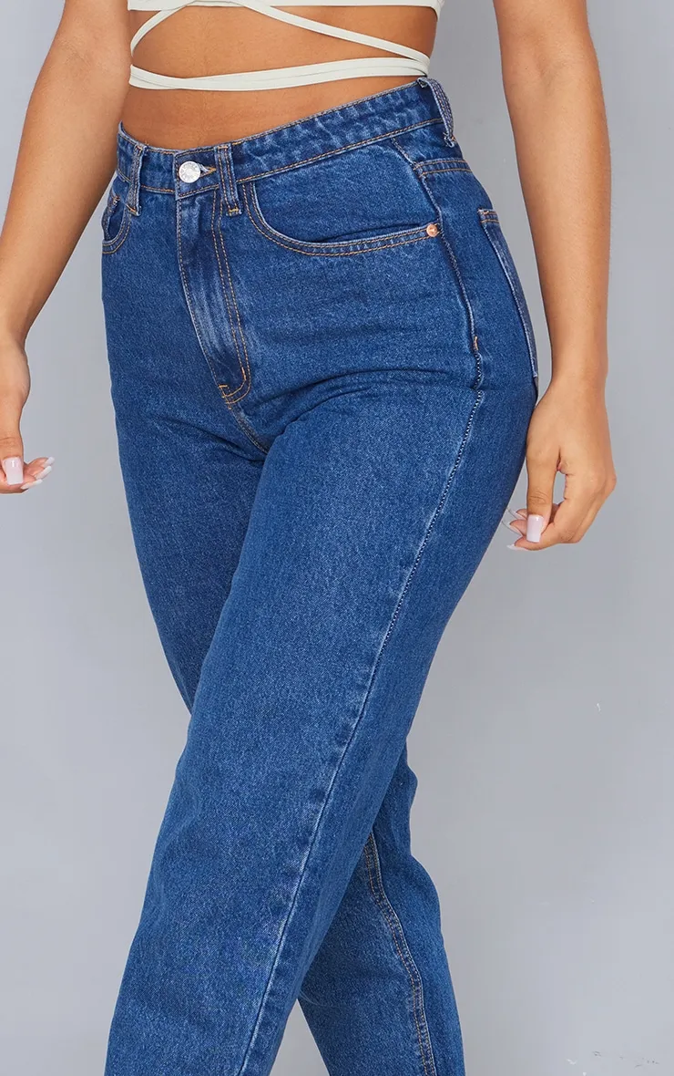 PRETTYLITTLETHING Dark Blue Mom Jeans sold by Pretty Little Thing product image thumbnail 4