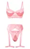 Dusty Pink Satin Lace 3 Piece Lingerie Set sold by Pretty Little Thing