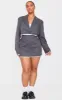 Plus Charcoal Contrast Binding Micro Mini Skirt sold by Pretty Little Thing