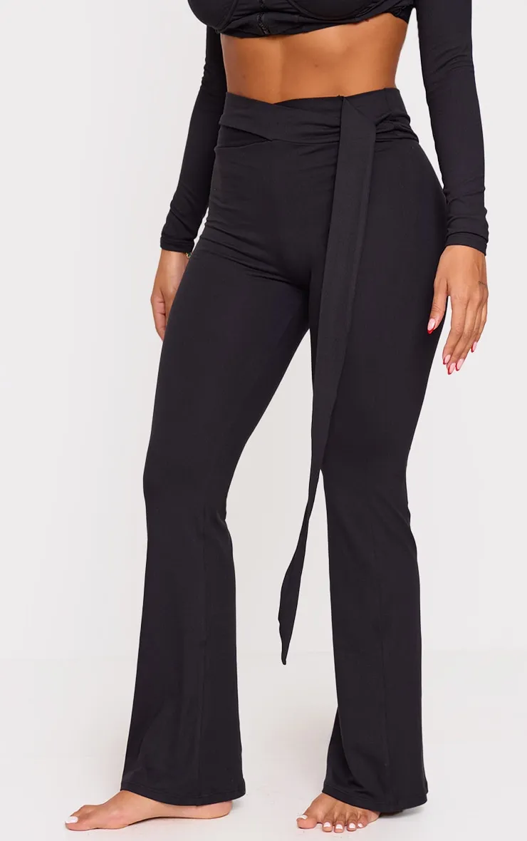 Shape Black Sculpt Wrap Drape Flared Trousers sold by Pretty Little Thing product image thumbnail 2