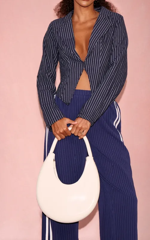 Cream Patent PU Round Shoulder Bag sold by Pretty Little Thing