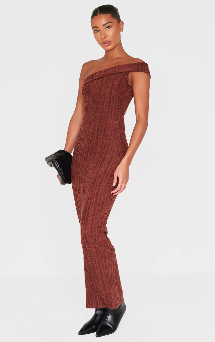 Chocolate Towel One Shoulder Maxi Dress sold by Pretty Little Thing product image thumbnail 3