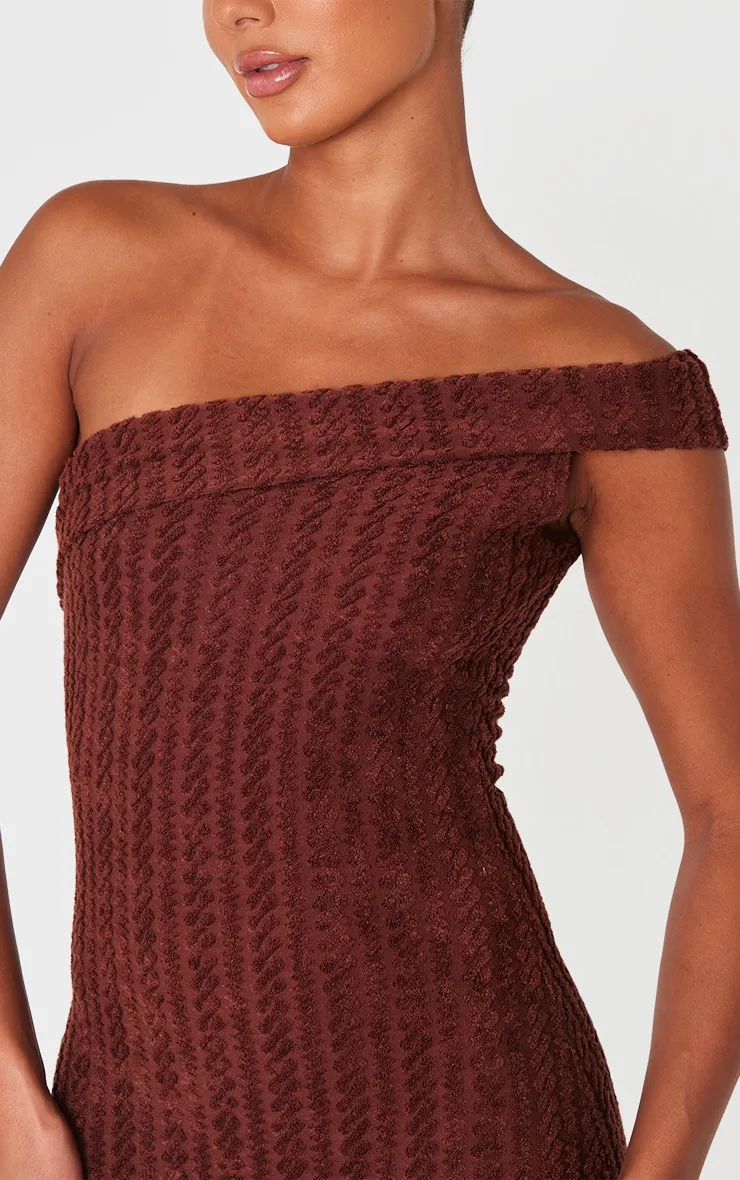 Chocolate Towel One Shoulder Maxi Dress sold by Pretty Little Thing product image thumbnail 4