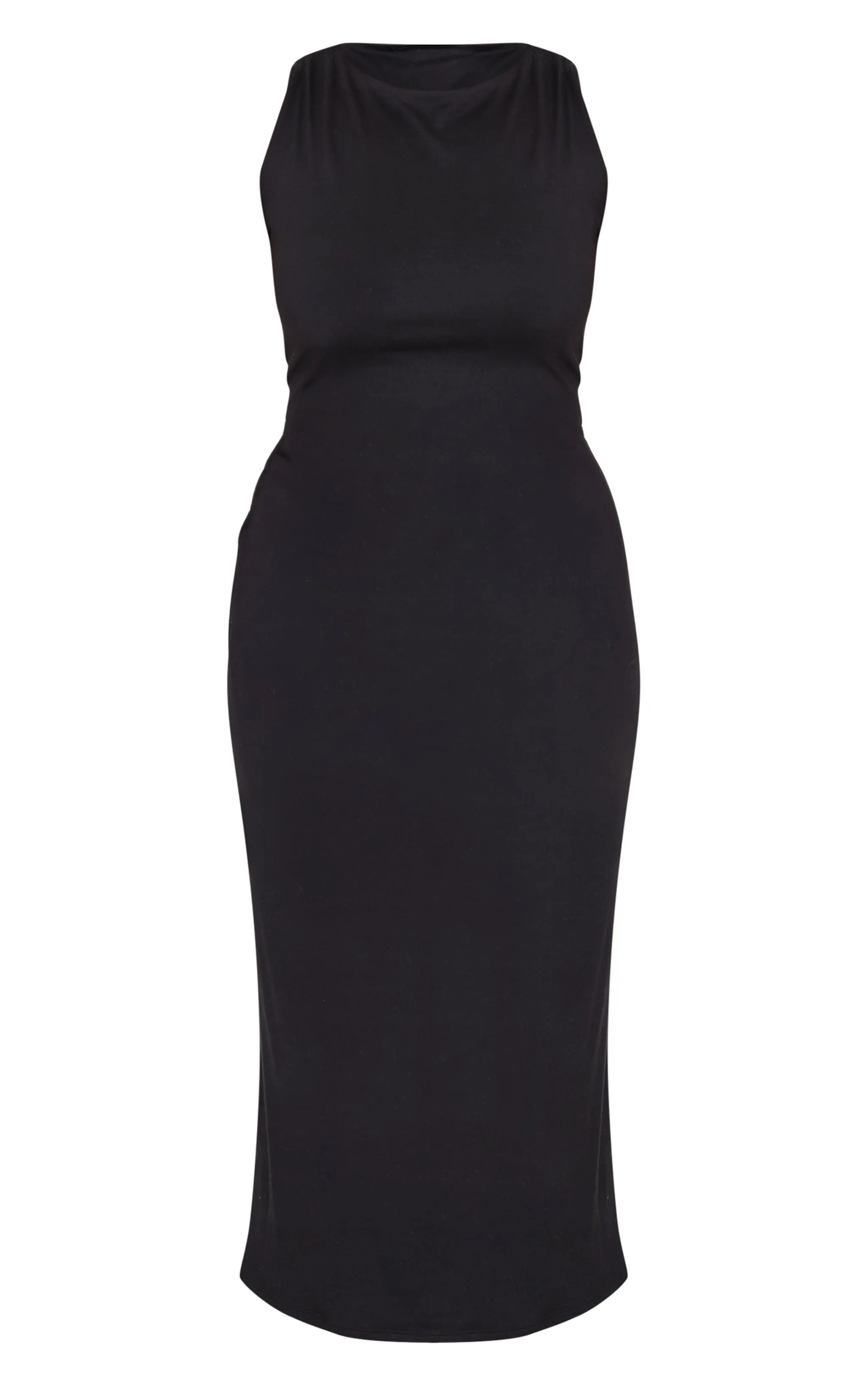 Plus Black Double Contour High Neck Maxi Dress sold by Pretty Little Thing product image thumbnail 5