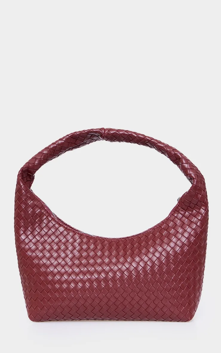 Burgundy Pu Weave Handbag sold by Pretty Little Thing product image thumbnail 2