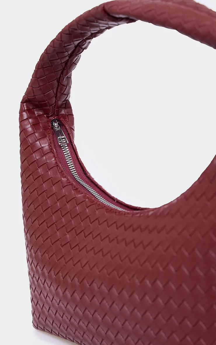 Burgundy Pu Weave Handbag sold by Pretty Little Thing product image thumbnail 3