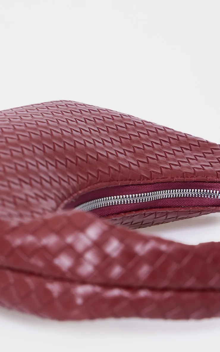 Burgundy Pu Weave Handbag sold by Pretty Little Thing product image thumbnail 4