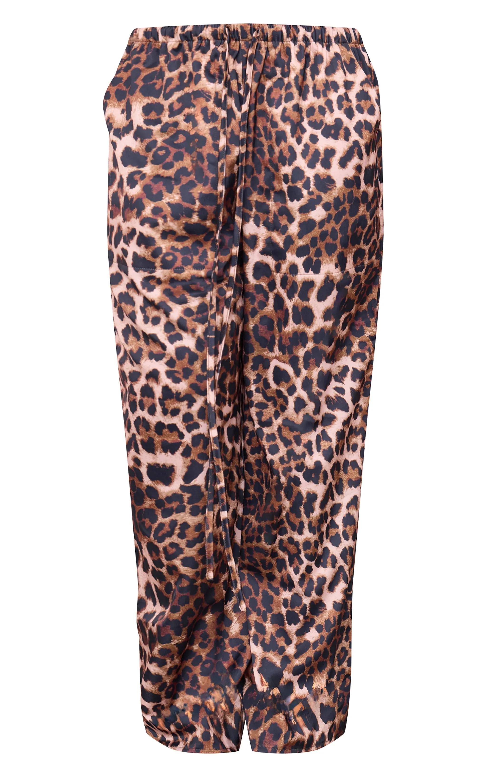 Leopard Premium Satin Low Rise Wide Leg Drawstring Trousers sold by Pretty Little Thing product image thumbnail 5