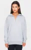  Grey Marl Zip Up Pocket Detail Sweatshirt sold by Pretty Little Thing