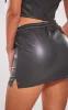 Black Faux Leather Elasticated Waist Mini Skirt sold by Pretty Little Thing