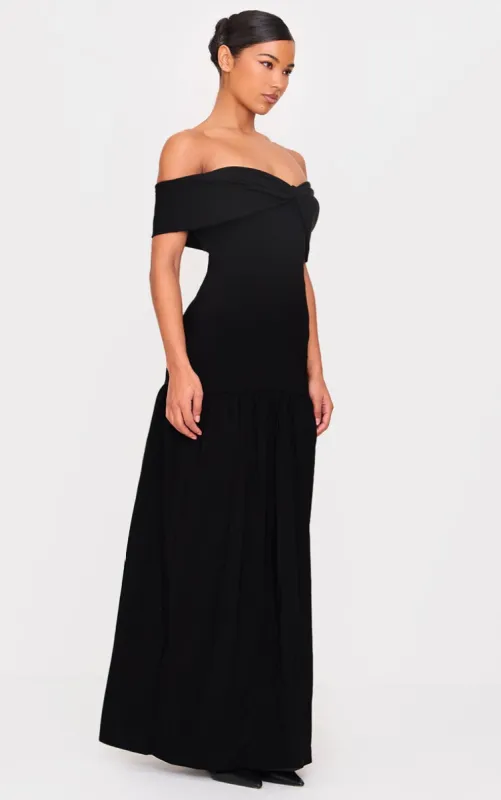  Black Bow Detail Drop Waist Maxi Dress made by Pretty Little Thing