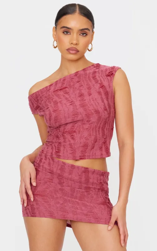 Cherry Red Distressed Asymmetric Top sold by Pretty Little Thing