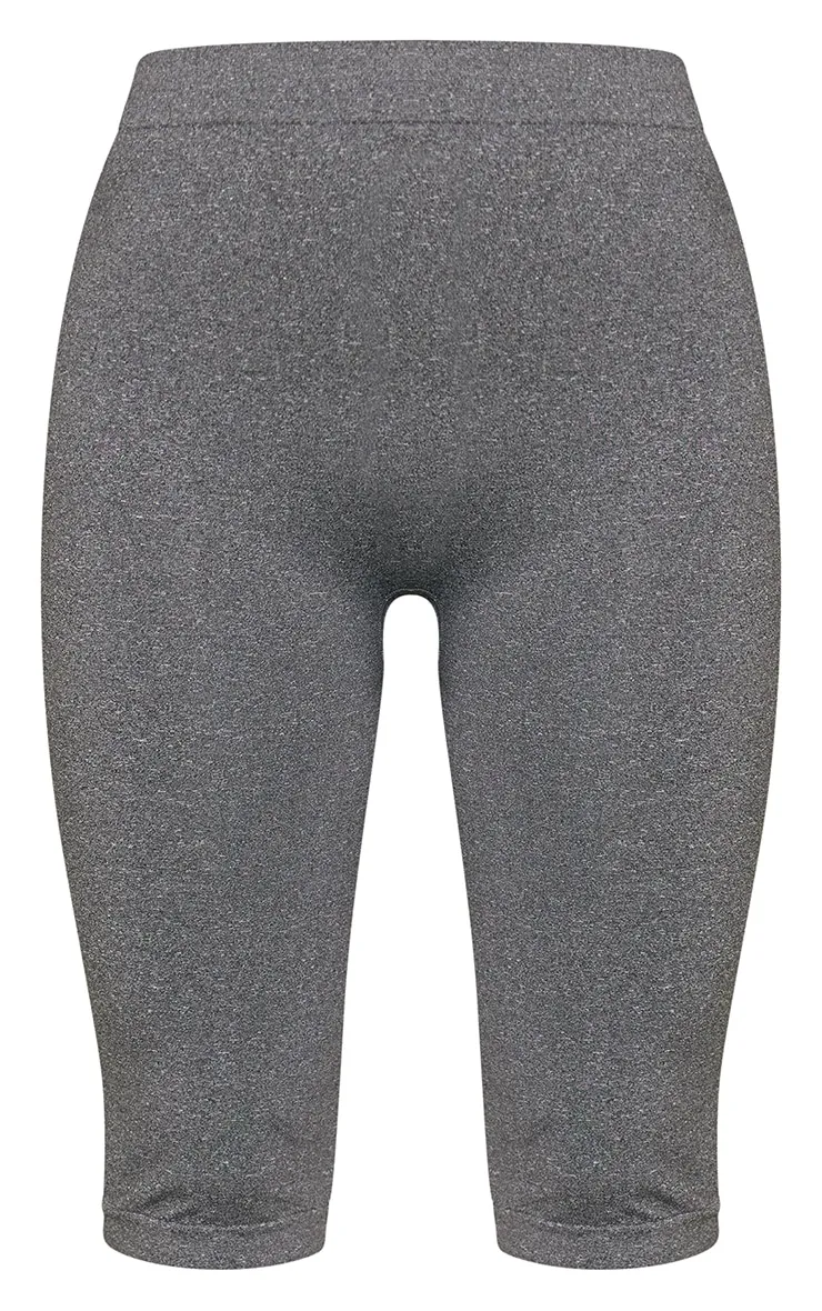 Black Seamless Melange High Waist Capri Leggings sold by Pretty Little Thing product image thumbnail 5