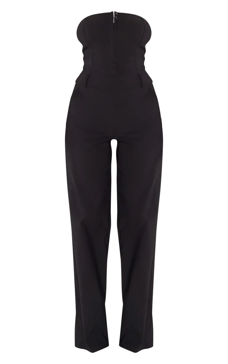 Black Hook And Eye Stretch Woven Jumpsuit sold by Pretty Little Thing product image thumbnail 5