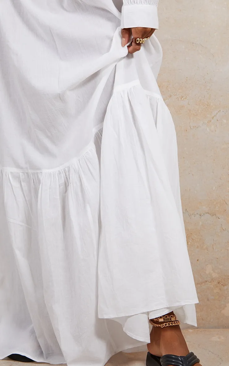 White Linen Feel Maxi Skirt sold by Pretty Little Thing product image thumbnail 4