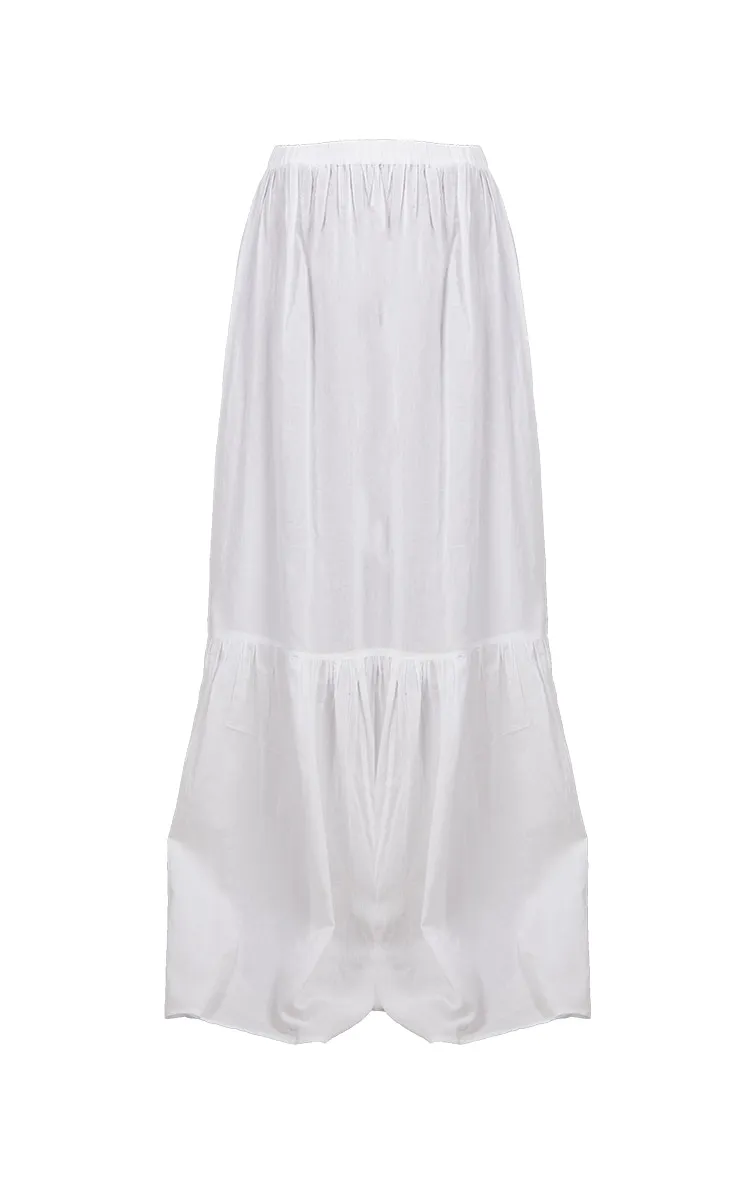White Linen Feel Maxi Skirt sold by Pretty Little Thing product image thumbnail 5