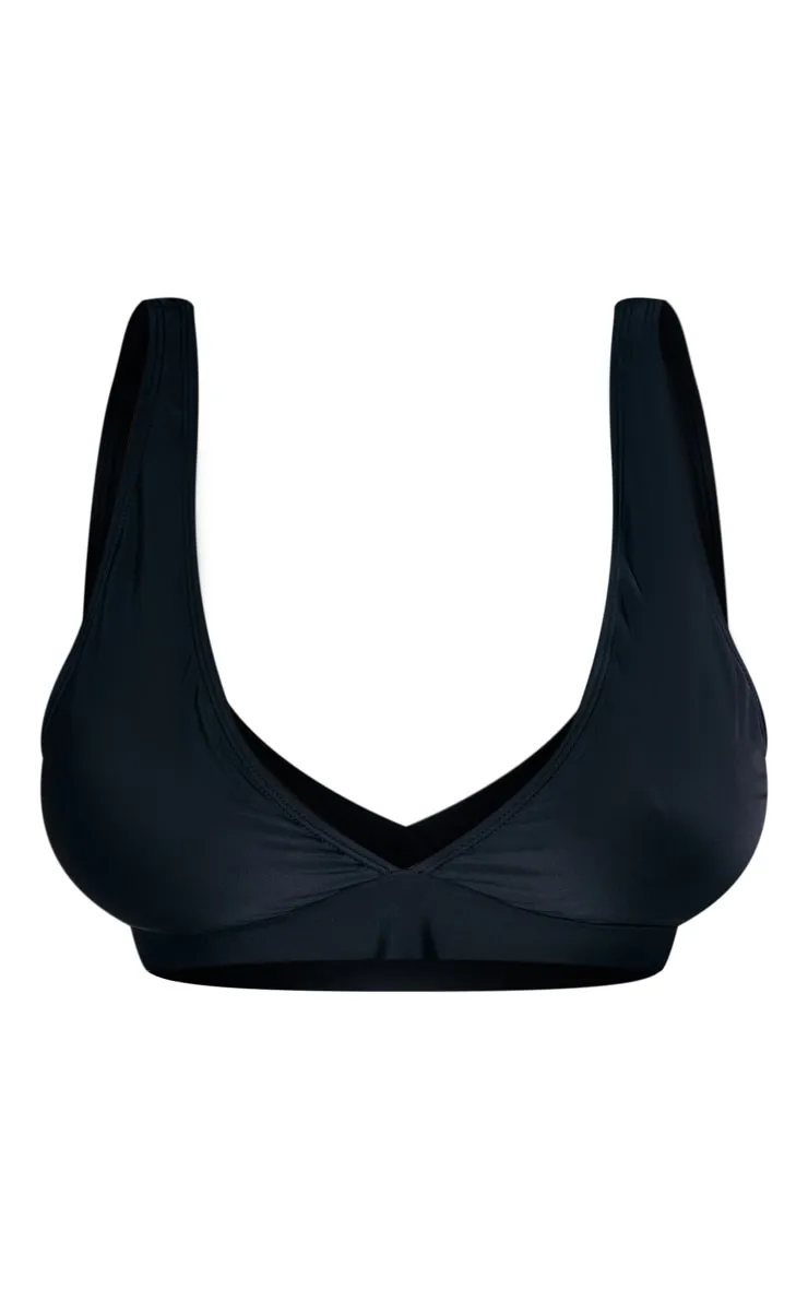 Plus Black Mix & Match Plunge Front Bikini Top sold by Pretty Little Thing product image thumbnail 5