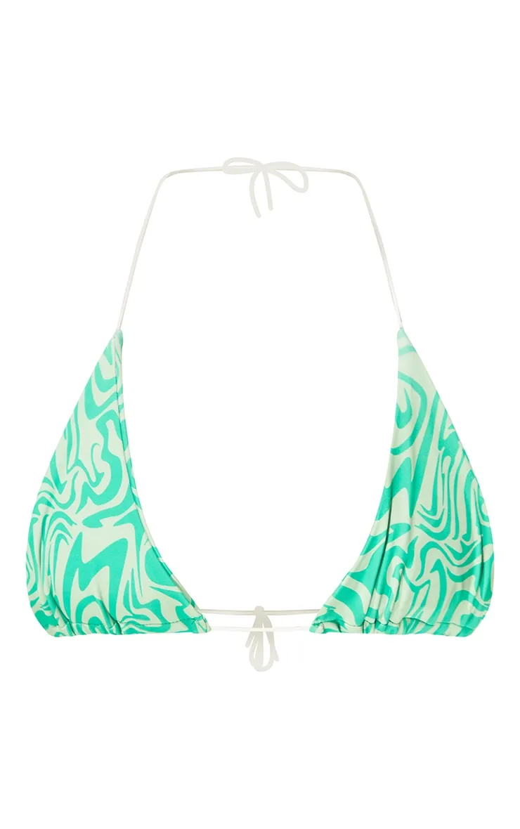 Green Swirl Print Triangle Bikini Top sold by Pretty Little Thing product image thumbnail 5