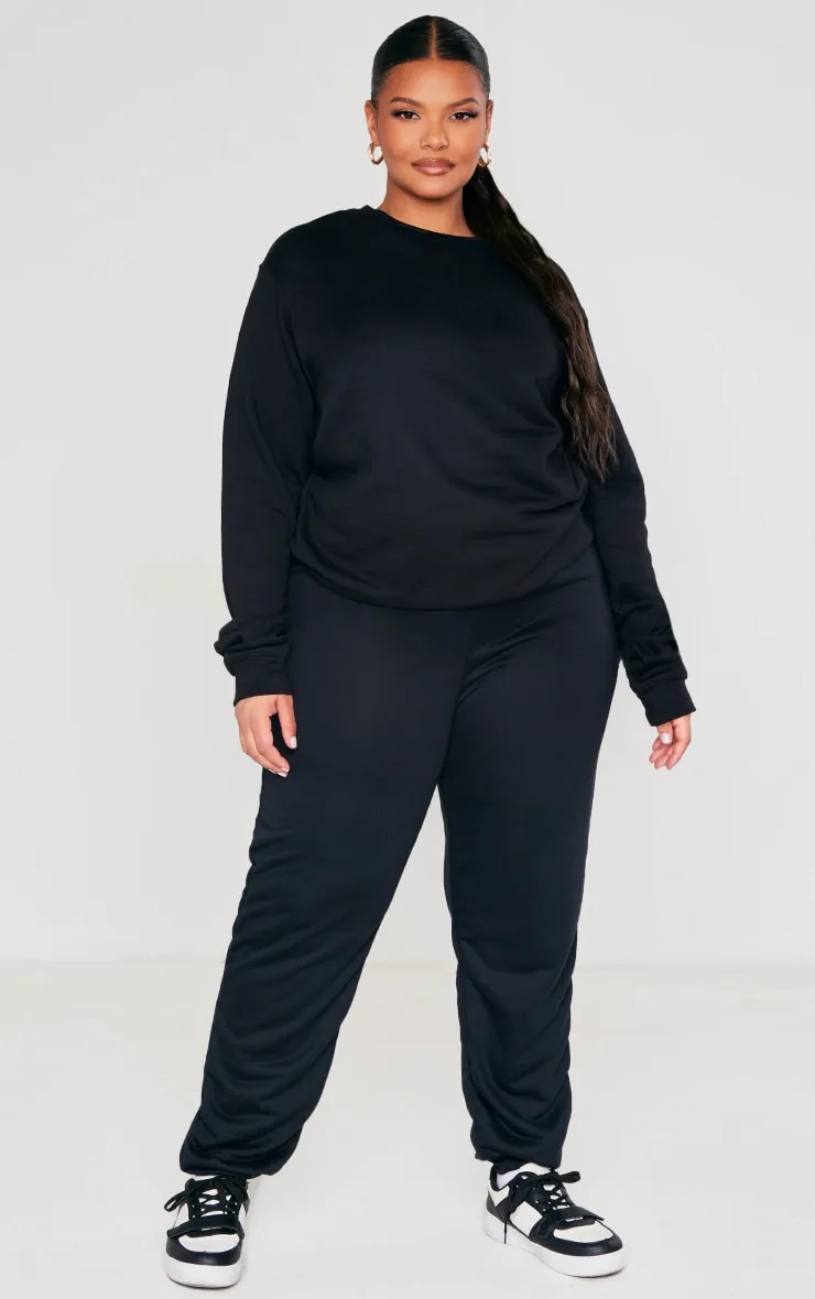 Plus Black Slim Sweat Pant Joggers sold by Pretty Little Thing