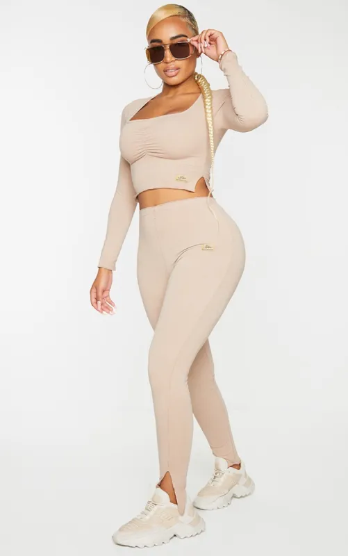 PRETTYLITTLETHING Shape Stone Split Hem Leggings sold by Pretty Little Thing